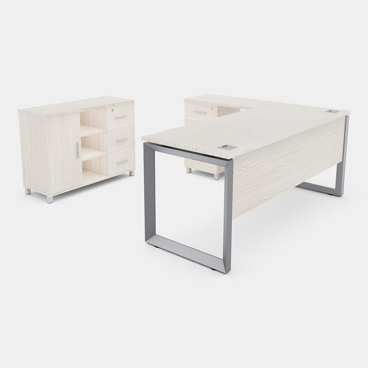 Quadra160L+EstanteEuro-RB-1500x1500-B Pack 32 / Color Roble Blanco - Imagen 1