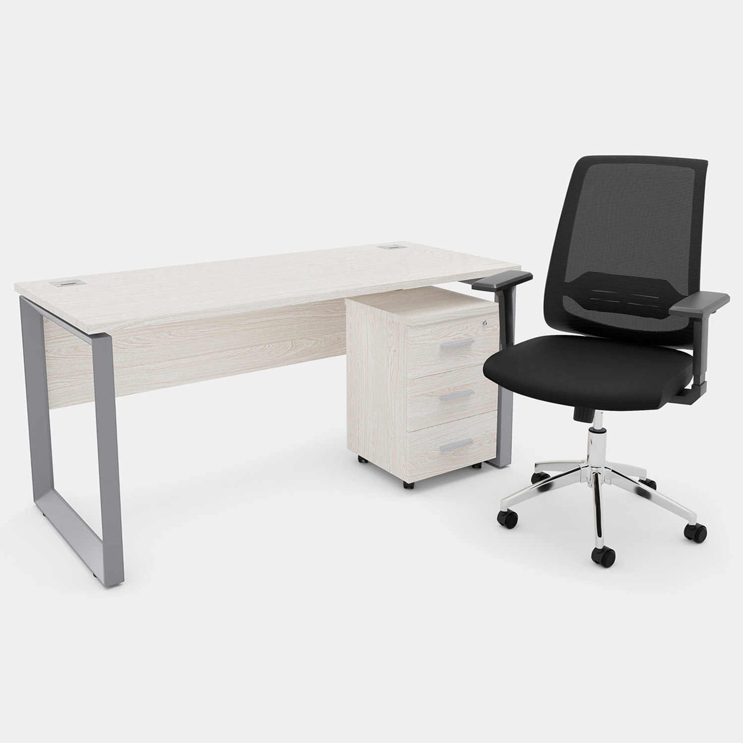 Quadra120+Cajonera+NoruegaSC-RB-1500x1500-Ab Pack 07 / Color Roble Blanco - Imagen 1