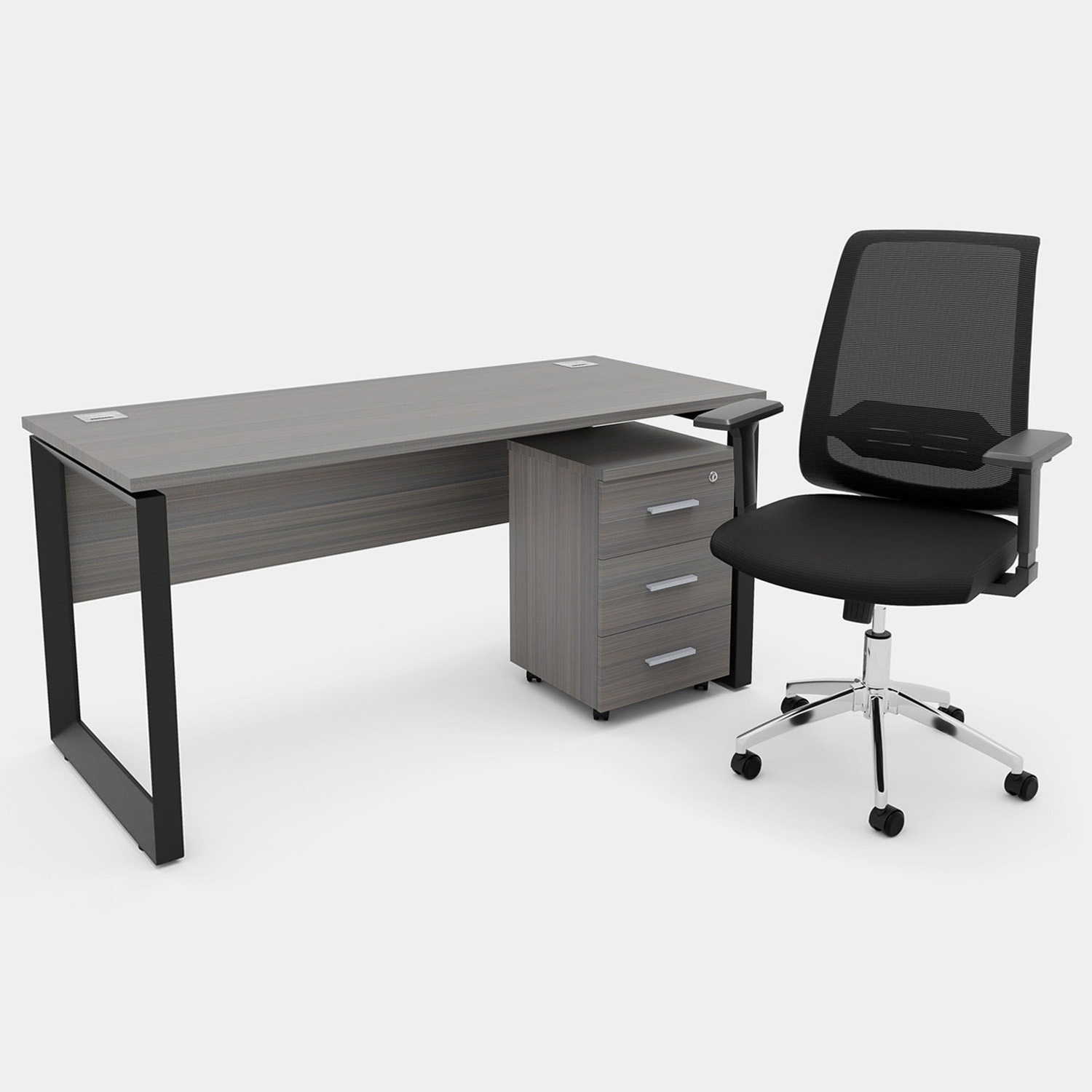 Quadra120+Cajonera+NoruegaSC-RG-1500x1500-A Pack 07 / Color Roble Gris - Imagen 1